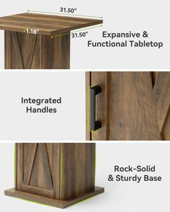 Solid Wood Whiskey Barrel Bar <b>Table</b> | Hand-Crafted Restaurant Bar Furniture - Product Image 4
