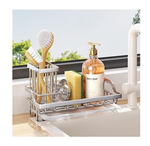 Modern Eco-Friendly <b>Kitchen</b> Sink <b>Caddy</b> Soap Bottle Sponge Holder Single tire Decorative <b>kitchen</b> Standing Sponge rack - Product Image 3