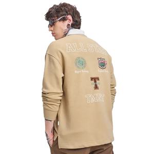 เสื้อรักบี้แขนยาวผู้ชายแบบสั่งทำพิเศษ ผ้าเจอร์ซีย์โพลีเอสเตอร์/คอตตอน 100% ระบายอากาศได้ดี แห้งเร็ว ปักโลโก้ตามสั่งด้านหลัง/ด้านหน้า - Product Image 4