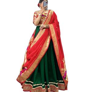 นักออกแบบล่าสุดออร์แกนซ่าผ้าไหม Jacquard ทอผ้าขอบทํางานเลฮงก้าชอลีโดยโซน Fab - Product Image 1