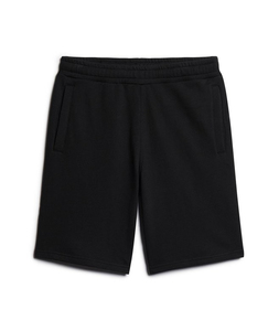 Shorts Bermuda en Coton Noir pour Homme, Taille Mi-Haute Élastique, Couleur Unie Décontractée, Poches, Tissu Tricoté Respirant - Product Image 3