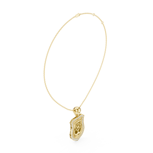 Collier pendentif en or blanc 14 carats avec diamant cultivé en laboratoire, chaîne à maillons, incrustation de diamants, cadeau pour femme - Product Image 2