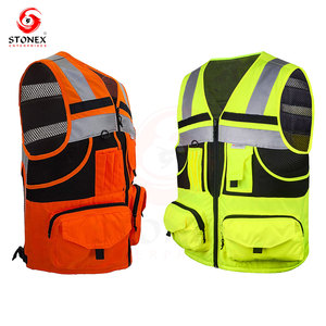 Chaleco de Seguridad Reflectante de Poliéster Unisex con Múltiples Bolsillos, Transpirable y Cómodo, Chaleco de Trabajo con Franjas Reflectantes - Product Image 4
