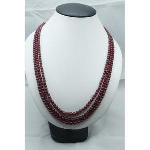 <b>Ruby</b> Round Beads 3 Strand <b>Necklace</b> Stone Jewelry For <b>Necklace</b> Making - Product Image 5