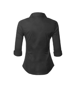 Chemise de bureau à manches longues pour femme, coupe classique, avec design personnalisé pour différentes préférences professionnelles - Product Image 4