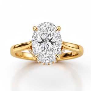 Fabricante de Joyería Personalizada, Anillo de Compromiso de Moissanita con Corte Ovalado para Mujer, Anillo de Diamante Cultivado en Laboratorio de Lujo para Mujer - Product Image 4