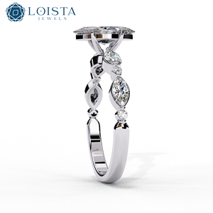 Messi Jewelry Custom Jewelry 18k Gold Solitaire Ring Marquise Cut Lab Grown Diamond Ring - Product Image 3