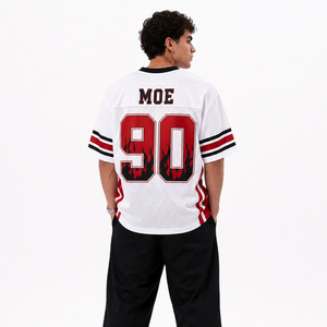Maillot de football américain personnalisé en polyester à 100 % avec impression par sublimation, fabricant de maillots de football américain, maillot de sport unisexe surdimensionné en mesh pour équipe universitaire - Product Image 2