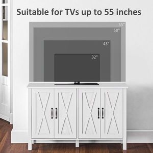 White Kitchen Buffet Cabinet Elegant Sideboards for Home Dcor - Product Image 2