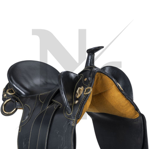 Selle de randonnée australienne de qualité professionnelle en cuir véritable avec arceau réglable et panneaux amortisseurs - Product Image 5