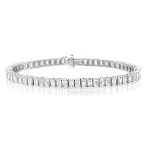 Brilliant Emerald Cut Moissanite Diamond Bracelet For Women Crafted From <b>Solid</b> 14k <b>Gold</b> Luxury & Elegant Jewelry For Women - Product Image 1