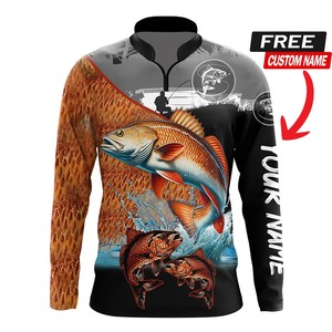 Chemise de pêche à manches longues pour homme, impression par sublimation, motif de poisson bleu, UPF 50, anti-UV, vêtements d'extérieur - Product Image 5