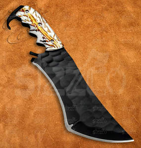Cuchillo de Resina Pinecone Forward Bite, Recubrimiento de Polvo Negro, Acero D2, para Supervivencia, Caza, Camping, OEM, ODM - Product Image 2
