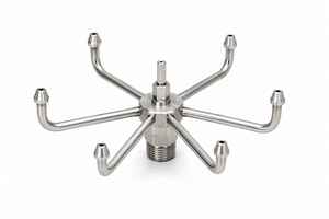 NATURAL STAINLESS STEEL REVOLVING FOUNTAIN NOZZLE 20MM WALL <b>MOUNT</b> OUTDOOR GARDEN LANDSCAPE WATER FEATURE <b>SPRAY</b> HEAD - Product Image 3