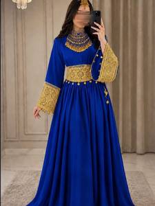 <b>Black</b> Maxi <b>Dress</b> Yellow Lace Bell Sleeve High Waist A-Line Modest Long Sleeve Floor Length Party <b>Dress</b> - Product Image 4