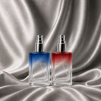 Flacon de parfum carré transparent en verre cristal de 15 ml, rechargeable avec pompe pulvérisatrice, flacon de parfum vide