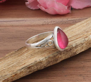Anillo de Plata de Ley con Turquesa Natural en Engaste Clásico para Mujer, Regalo de Boda o Compromiso, Joyería Fina - Product Image 3