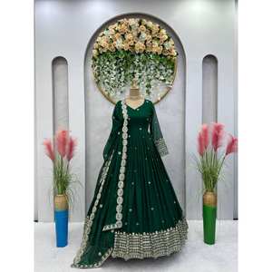 Robes de soirée élégantes robe de soirée Pent et Dupatta avec fil et travail de séquence - Product Image 2