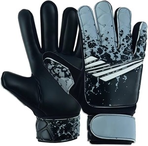Gants de gardien de but de football noir et orange en latex, à doigts complets, antidérapants, avec sangle de poignet réglable, respirants, légers, pour l'extérieur - Product Image 3