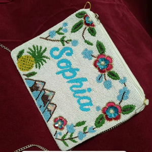 Pochette perlée faite à la main, sac à main de créateur abordable pour femme, idéal pour les mariages, soirées et festivals - Product Image 1