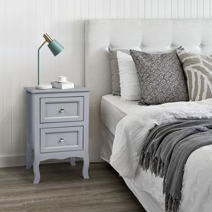 2 Comodini Moderni in Stile Country, Grandi Dimensioni, Eleganti Mobili a Due Ripiani per Appartamenti - Product Image 3