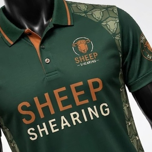 Polo personnalisé pour la tonte des moutons, OEM ODM, impression par sublimation et transfert thermique, design à queue longue, fabricant - Product Image 6