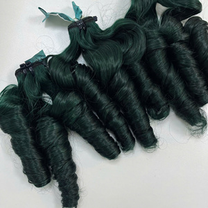 Extensiones de cabello de color verde oscuro, extensiones de cabello humano real - Product Image 2