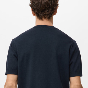 Haut à manches courtes polyvalent, design uni / col rond, service OEM, design respirant en coton, tout usage - Product Image 5