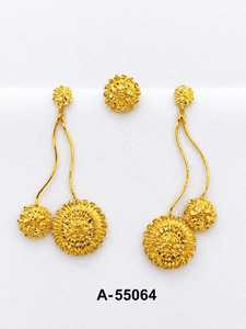Pendientes de Borla con Baño de Oro de 24K y Aleación de Zinc, Diseño Floral con Aro y Circonita para Mujer, Estilo Bohemia A-55059 - Product Image 3