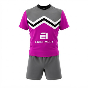 Ensemble de maillots de football personnalisés sublimés pour hommes, uniforme de football à séchage rapide avec short, logo, nom et numéro - Product Image 1