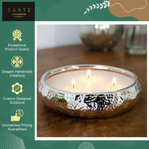 Made India High Quality <b>Bulk</b> Supply Handmade Eco-Friendly Brass <b>Candle</b> Bowl Silver Polish Luxury Unique Customizable Christmas - Product Image 3