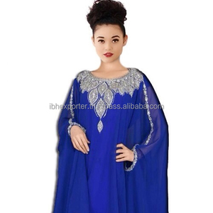 Kaftan de estilo suelto azul real con cuentas de último diseño que funcionan en la parte delantera de alta demanda en Oriente Medio - Product Image 1