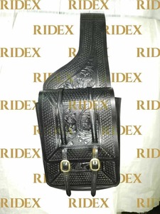 Sac de selle pour cheval en cuir noir véritable de qualité supérieure, style western, avec gravures, qualité et prix d'exportation. - Product Image 6