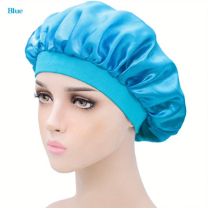 Bonnet unisexe tendance couleur unie, chapeau de nuit en satin de soie lisse à bord étroit et élastique, pour le quotidien, la maison, les loisirs et le sommeil, toutes saisons - Product Image 3