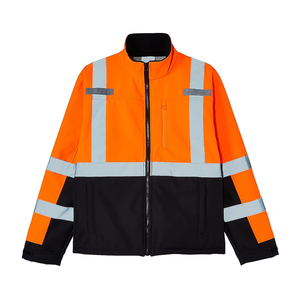 Durable Lightweight With Own Logo Print New Trendy Heavy Duty Custom Logo High Visibility Reflective Orange Safety <b>Jackets</b> - Product Image 1