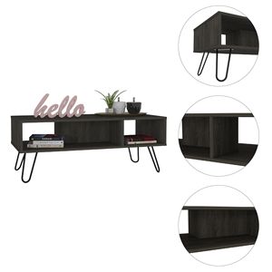 Tavolino da Caffè Newport in Carbonio Espresso Rettangolare a 2 Ripiani, Arredamento Elegante e Funzionale per la Casa - Product Image 2