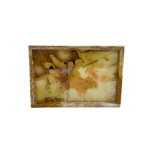 Plateau rectangulaire en onyx vert multi-vert, plateau de service décoratif en pierre naturelle, plateau en onyx de luxe fait main, fournisseur en gros - Product Image 3