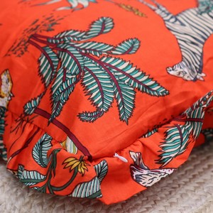 Funda de cojín con volantes y estampado animal, estilo bohemio, decoración del hogar, funda de almohada estampada naranja con diseño de jungla - Product Image 6