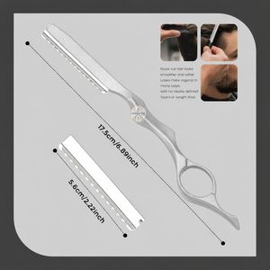 Lot de 5 rasoirs droits avec manche en bois et lame en acier inoxydable pour hommes, usage professionnel de barbier - Product Image 6
