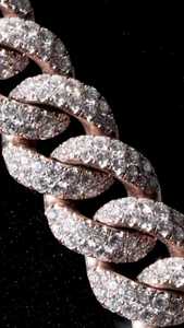 18mm Lab Grown Diamond Infinity Link Chain Cut 72ct Rhodium Plated 925 Sterling Silver 2 Row Iced Unisex <b>Necklace</b> VVS1 Diamond - Product Image 3
