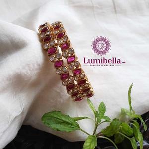 <b>Ruby</b> American Diamond Bangles 2*6-Fashion <b>Bracelets</b> - Product Image 1