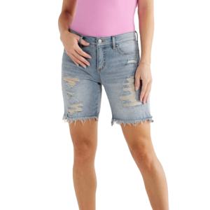 Shorts en jean premium pour femme, avec un look délavé élégant et une coupe confortable pour une mode tendance. - Product Image 1