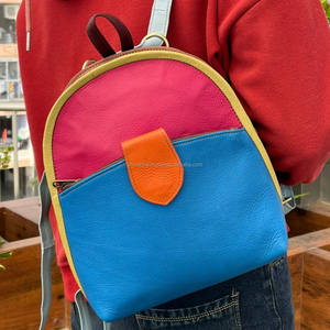 Nouveau sac à dos pour femmes en cuir recyclé de grande capacité de haute qualité loisirs en cuir coloré voyage d'affaires sacs à dos convertibles - Product Image 3