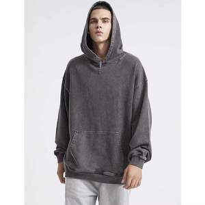 Vintage Style Custom Design Men's Hoodie 100% Cotton Oversized Drop Shoulder Printed & Embroidery Logo Streatwear Men's Hoodies. - Product Image 1