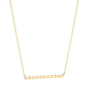 Collar de Barra con Diamante Cultivado en Laboratorio Certificado por IGI de 0.40 CTW, Oro Amarillo de 10K con Baño de Rodio, Minimalista, Elegante y Moderno para Mujer - Product Image 3