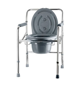 Silla Inodoro Clásica con Cubeta Extraíble y Altura Ajustable para Pacientes Mayores o con Discapacidad, Silla de Baño Portátil - Product Image 1