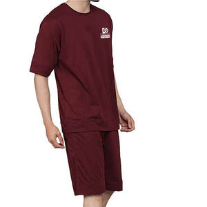 Ensemble T-shirt et short en toile pour homme, personnalisable avec logo, respirant, séchage rapide, couleur contrastée, deux pièces, 100 % coton, best-seller - Product Image 4