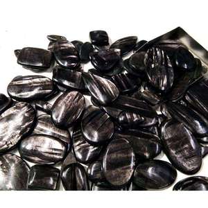 Wholesale Aamna Gems High Quality Natural Hypersthene Cabochon Oval Cut <b>Black</b> <b>Polished</b> Loose Gemstone for Jewelry Designers - Product Image 3