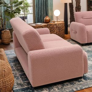 Acogedor Sofá Cama Convertible de 3 Plazas en Tela Teddy con Patas de Metal - Product Image 2