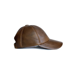 High End Custom Genuine Cowhide Leather Baseball <b>Cap</b> Streetwear Mens Real Leather <b>Hat</b> - Product Image 3